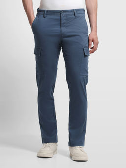 Arrow Sports - Men's Blue Straight Fit Twill Cargo Trouser