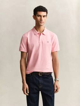 GANT - Men Pink Regular Fit Pique Polo T-Shirt