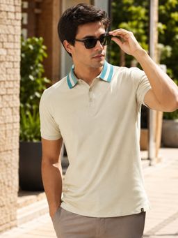 MANIAC - Mens Solid Half Sleeves Slim Fit Polo T-Shirt