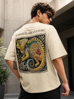 MANIAC - Men Chameleon Printed Round Neck T-Shirt