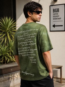 MANIAC - Men Typography Printed Round Neck Green T-Shirt