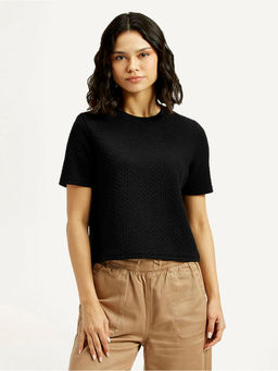 Levi's - Women's Textured Black Round Neck Top