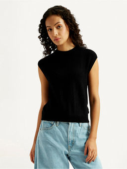Levi's - Women's Textured Black Crew Neck Top
