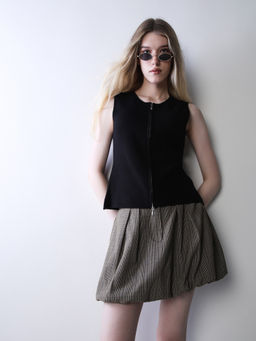 ONLY - Women's Solid Regular Fit Black Top