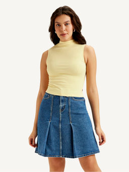 Levi's - Women's Textured Yellow High Neck Top