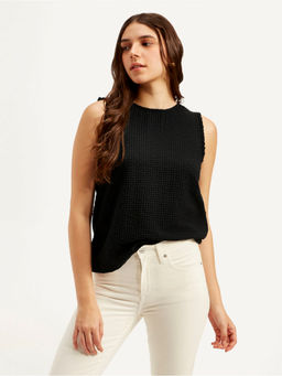 Levi's - Women's Textured Black Round Neck Top