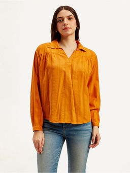 Levi's - Women's Textured Orange Collar Top