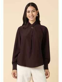 Allen Solly - Women Brown Solid Formal Top