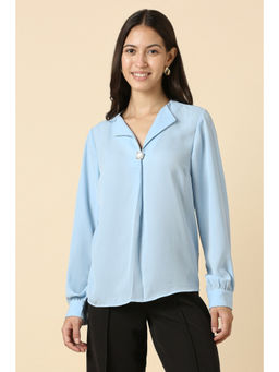 Allen Solly - Women Light Blue Solid Formal Top