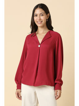 Allen Solly - Women Red Solid Formal Top