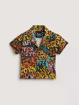 Blue Giraffe - Boys Multi Printed Revere Collar Shirt