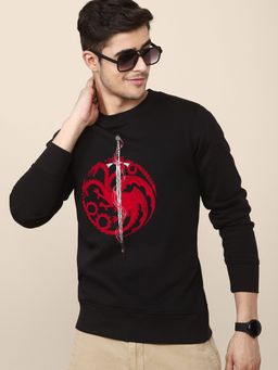 Free Authority - Young Men House of Dragon Printed Black Sweatshirt