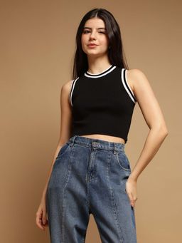 Femea - Black Cotton Crop Top