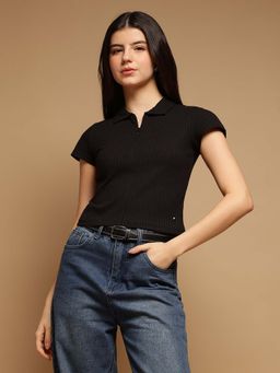Femea - Black Cotton Crop Top