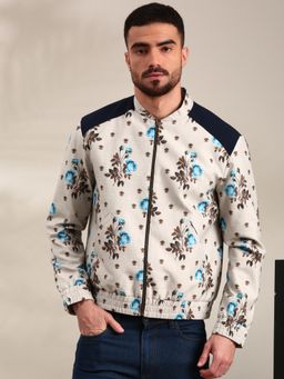 MAYANK MODI - Off-White Printed Bomber Jacket