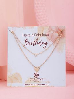 Carlton London - Brass Rose Gold-Plated Layered Necklace