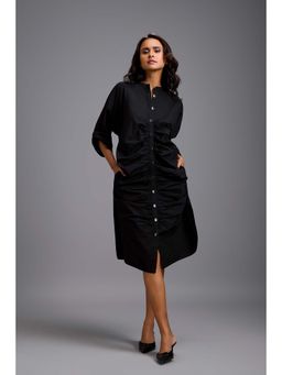 Deepika Arora - Women Black Cotton Solid Dress