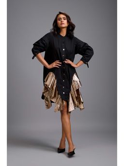 Deepika Arora - Women Black Cotton Solid Dress