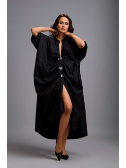 Deepika Arora - Women Black Cotton Solid Dress