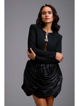 Deepika Arora - Women Black Cotton Solid Dress