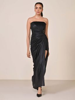 S&N by Shantnu Nikhil - Women Black Jersey Solid Gown