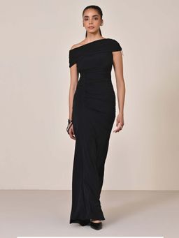 S&N by Shantnu Nikhil - Women Black Jersey Solid Gown
