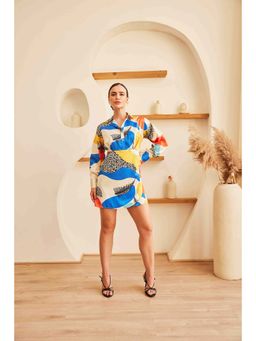 HOUSE OF SAL - Women Multi-Color Polyester Printed Dress