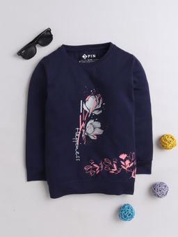 3PIN - Navy Blue Boys Printed Crew Neck T-Shirt