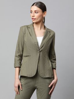 Global Republic - Women Olive Printed Cotton Coat