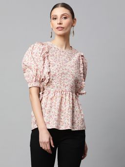 Global Republic - Women Pink Round Neck Cotton Top