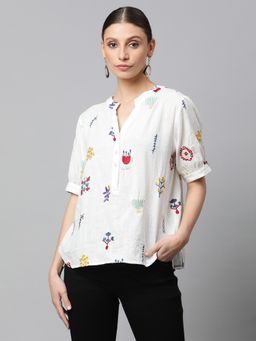 Global Republic - Women White Cotton Top