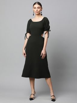 Global Republic - Women Black Round Neck Half Sleeve Dress