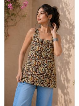 VAIRAGEE - Women'S Multi-Color Printed Cotton Blend Sleeveless Kurti