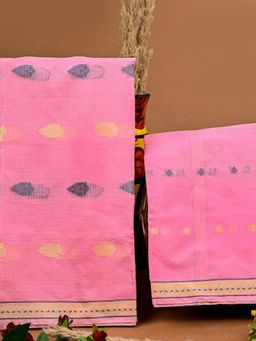 Doria Lifestyle - Pink Kota Doria Unstitched Fabric with Dupatta