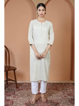Cotton Culture - Off White Cotton Straight Classic Everyday Kurta