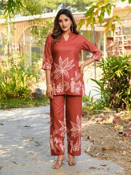 FLAHER - Rust Women's Printed Co-Ord