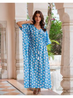 Phutari - Chidiya Udd Hand Block Printed Cotton Kaftan