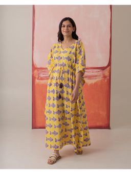Phutari - O'Fish Hand Block Printed Cotton Kaftan