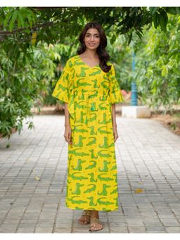 Phutari - Agar Magar Hand Block Printed Cotton Kaftan