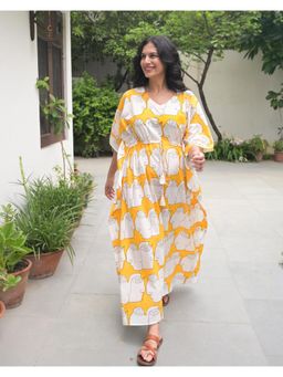 Phutari - Chehre Hand Block Printed Cotton Kaftan
