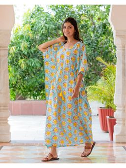 Phutari - Sunburn Hand Block Printed Cotton Kaftan