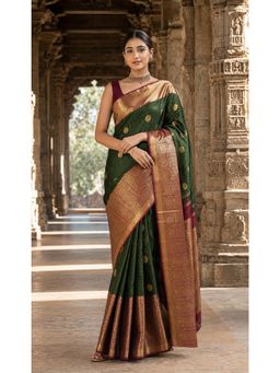 AMRUTKALA SAREES - Signature Green Woven Designer Banarasi Silk Kanjivaram Saree