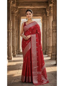 AMRUTKALA SAREES - Elegant Red Woven Designer Banarasi Silk Kanjivaram Saree