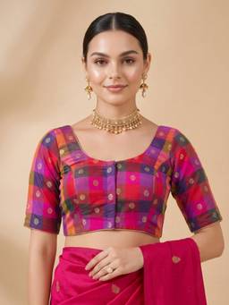 SALWAR STUDIO - Multi-Color Everyday Brocade Woven Padded Blouse