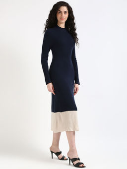 Tommy Hilfiger - Navy Blue Colorblock Midi Dress