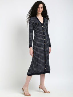 Tommy Hilfiger - Black Stripes Midi Dress