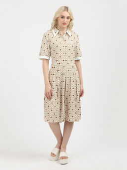 Tommy Hilfiger - Beige Printed Dress