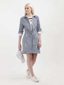 Tommy Hilfiger - White Stripes Printed Dress