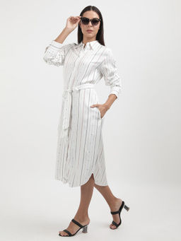 Tommy Hilfiger - Foulard White Shirt Dress with Belt