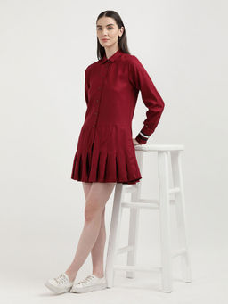 Tommy Hilfiger - Red Solid Shirt Dress